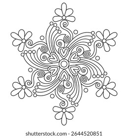 Graceful Mandala Inspired by Garden Rhythm coloring book page