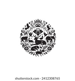 Graceful movement in darkness: Animals silhouette, an artistic representation of wildlife - animals silhouette wildlife Silhouette - animals vector
