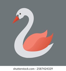 Graceful mute swan silhouette design- the national symbol of Denmark