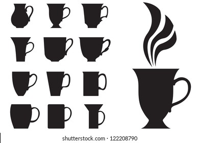 The graceful outlines of big tea cups
