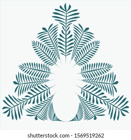 Graceful pattern of monochrome outlines of openwork leaves - graphic for a card or frame