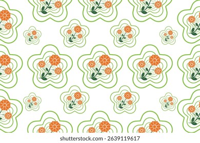 The graceful patterns blend with the natural colors.