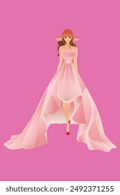 A graceful princess in a beautiful dress. Luxurious and modern dress.