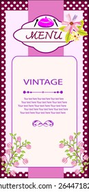 graceful restaurant menu design with adorable flowers elements