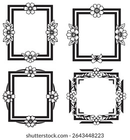Graceful and Romantic Vintage Decorative Floral Border Vector Collection
