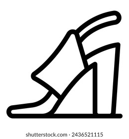 Graceful sandals heels icon outline vector. Elegant model footwear. Designer shoes summer collection