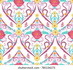 graceful seamless texture with floral arabesque