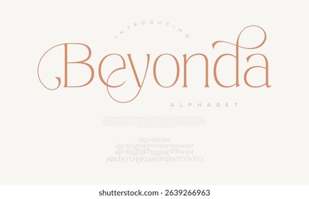 A graceful serif font with decorative strokes, ideal for beauty products, weddings, and romantic designs