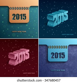 Graceful Set New year 2015 modern vector background, Text design, Vector Eps 10