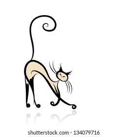 Graceful siamese cat for your design