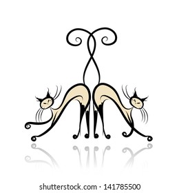 Graceful siamese cats for your design