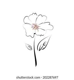 graceful silhouette of a flower. Vector