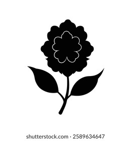 A graceful silhouette of a Kalmia plant on a white background, perfect for botanical and nature inspired designs