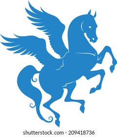 Graceful silhouette of Pegasus for design