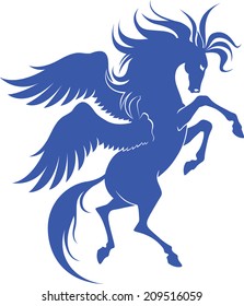 Graceful silhouette of Pegasus for design