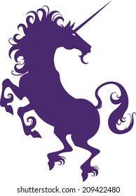 Graceful silhouette of a unicorn for design