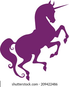 Graceful silhouette of a unicorn for design