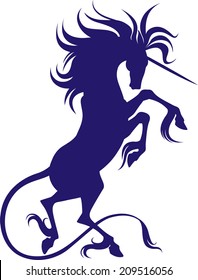 Graceful silhouette of a unicorn for design