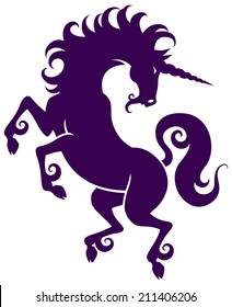 Graceful silhouette of a unicorn for design