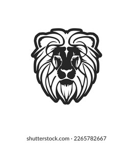 A graceful simple black lion logo. Isolated on a white background.