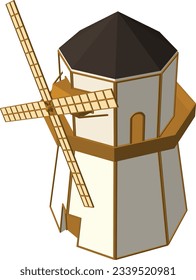 Graceful simplicity: A minimalist vector windmill illustration with a touch of elegance.