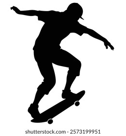 Graceful Skateboarding Silhouette of a Man
