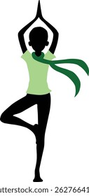 Graceful slim woman captured in a serene yoga stance