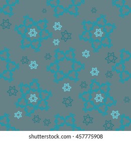 graceful snowflakes on grey background