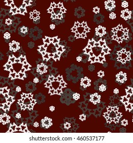 graceful snowflakes on red background