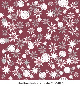 graceful snowflakes on red background