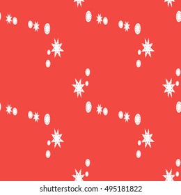 graceful snowflakes on red background