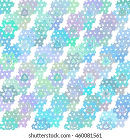 graceful snowflakes on white background