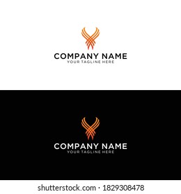 Graceful soaring eagle logo with outstretched wings in two color variations