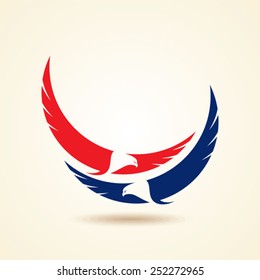 Graceful soaring eagle logo with outstretched wings in two color variations