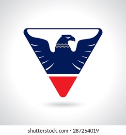 Graceful soaring eagle logo with outstretched wings