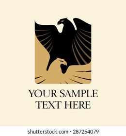 Graceful soaring eagle logo with outstretched wings