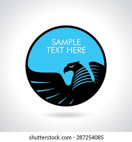 Graceful soaring eagle logo with outstretched wings
