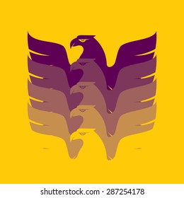 Graceful soaring eagle logo with outstretched wings