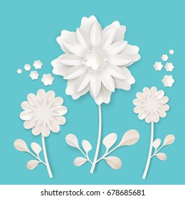 Graceful stem with charming blossom made of paper