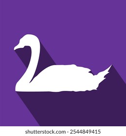 Graceful Swan or Duck Silhouette Vector. Simple Icon Style, Isolated Background, Editable EPS for Elegant Graphics and Nature-themed Prints