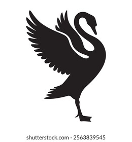 Graceful Swan Vector Illustration for Logos and Creative Designs