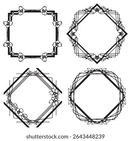 Graceful Swirl Vintage Decorative Floral Border Vector Collection
