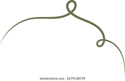 Uma linha de giro graciosa forma um loop em um estilo suave e fluente. O design curvo cria uma sensação de movimento e fluidez. Ilustração de vetor de desenhos animados.