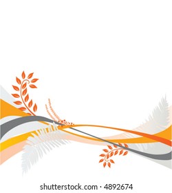 A graceful swoosh floral design with ferns