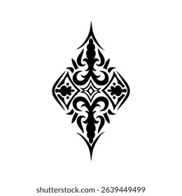 A graceful symmetric tattoo in a balanced, linear style. Ideal for minimalist body art, logos, and decorative design purposes.