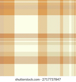 Tecido têxtil vetor gracioso, fundo de dogtooth tartan sem emenda. Verificação de padrão de textura de loja xadrez na paleta de cores clara e laranja.