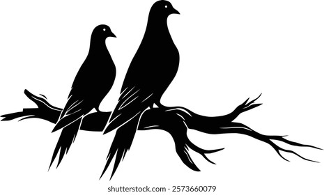 Graceful Two Silhouettes of Birds in Flight A Timeless Symbol of Freedom 