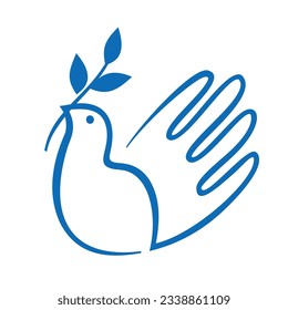 Graceful vector illustration of Dove of Peace, symbolizing harmony, unity. Versatile for creative projects, conveying peace, hope, and positivity.