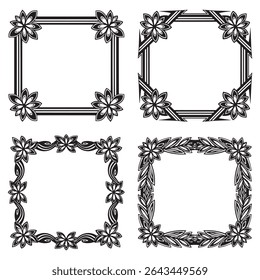 Graceful and Whimsical Vintage Decorative Floral Frames Vector Collection
