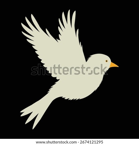 A graceful white bird in flight, symbolizing peace, hope, and freedom. The design reflects harmony and purity. 